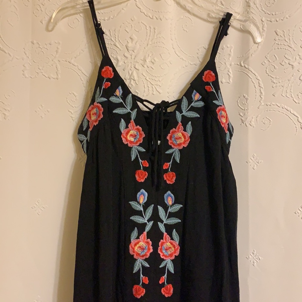 Floral black maxi dress